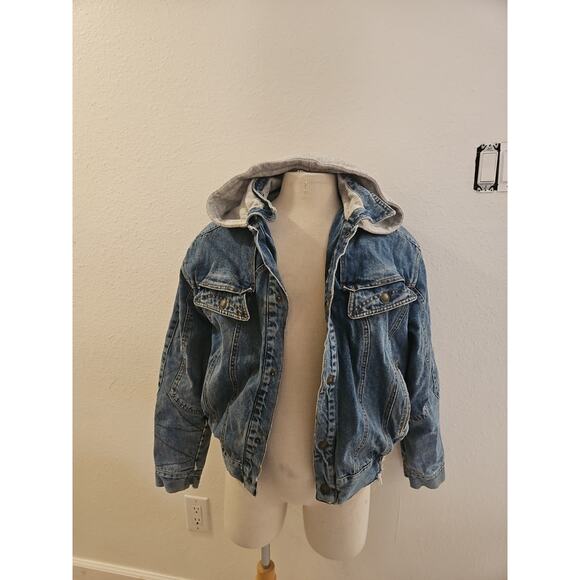 Vintage Blue Hoodie Jean Jacket Size Xtra Large XL New Order Outerwear American - Picture 1 of 11